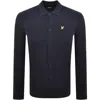 Lyle & Scott Lyle And Scott Linen Blend Knitted Shirt Navy In Blue