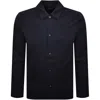 Lyle & Scott Lyle And Scott Linen Blend Overshirt Navy In Black