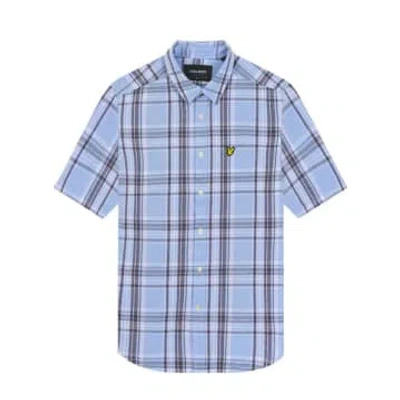Lyle & Scott Linen Check Shirt In Light Blue