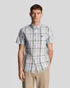 Lyle & Scott Linen Mens Check Shirt In Gray