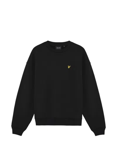 Lyle & Scott Logo-patch Cotton Sweatshirt In Black