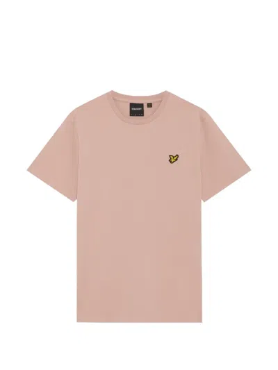 Lyle & Scott Logo-patch Crew-neck T-shirt In Pink