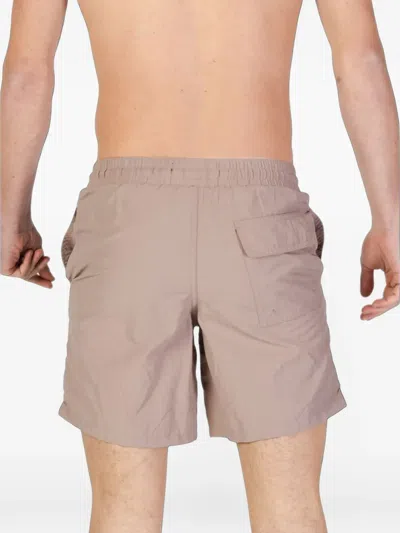 Lyle & Scott Logo-patch Drawstring Swim Shorts In Grey