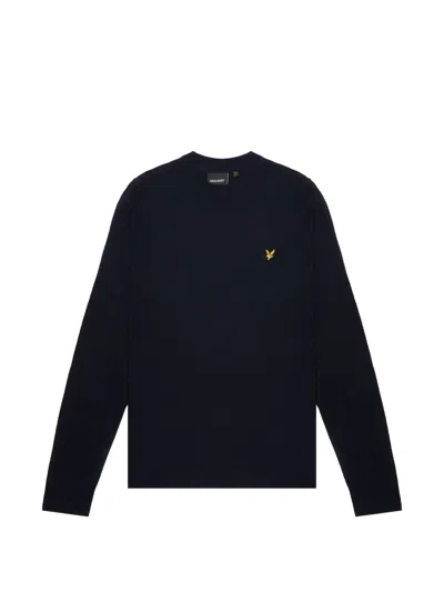 Lyle & Scott Logo-patch Lambswool Sweater In Black