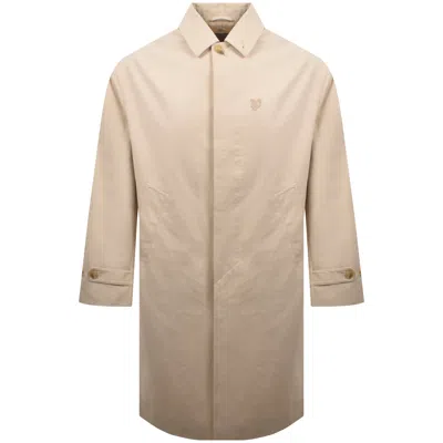 Lyle & Scott Lyle And Scott Long Length Car Coat Cream In Brown