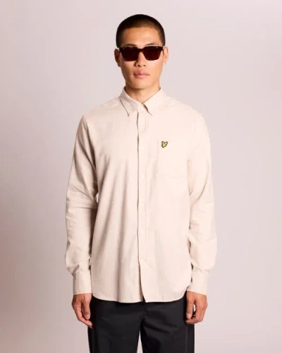 Lyle & Scott Long Sleeve Flannel Shirt In Neutral