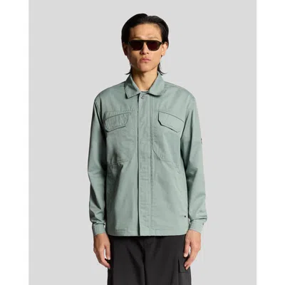 Lyle & Scott Long Sleeve Multi Pocket Overshirt In Green