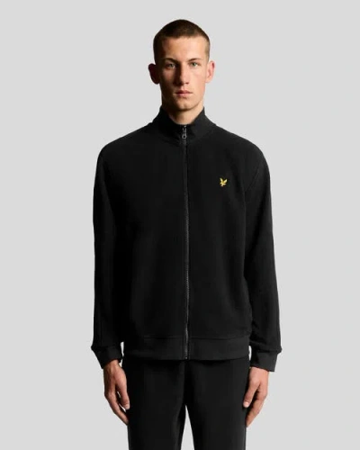 Lyle & Scott Long Sleeve Polar Fleece Track Jacket In Black