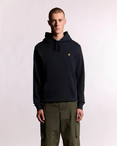 Lyle & Scott Long Sleeve Pull Over Hoodie In Black