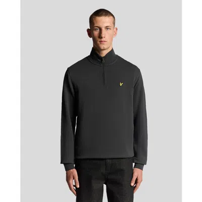 Lyle & Scott Loopback Quarter Zip Sweat In Black