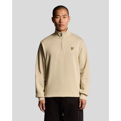 Lyle & Scott Loopback Quarter Zip Sweat In Brown
