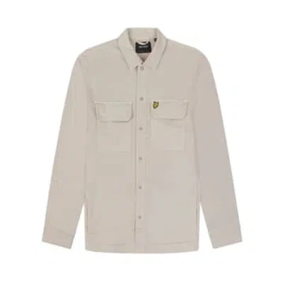 Lyle & Scott Lw2008v Garment Dyed Overshirt In Cove In Neutral
