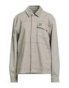 Lyle & Scott Man Jacket Sage Green Size M Cotton, Elastane In Gray