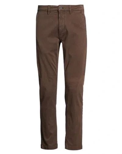 Lyle & Scott Man Pants Dark Brown Size 32 Cotton, Elastane