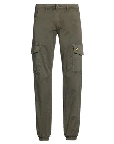 Lyle & Scott Man Pants Military Green Size 30 Cotton, Elastane