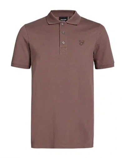 Lyle & Scott Man Polo Shirt Brown Size S Cotton, Elastane