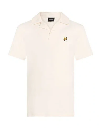 Lyle & Scott Man Polo Shirt Cream Size Xs Cotton, Linen In White