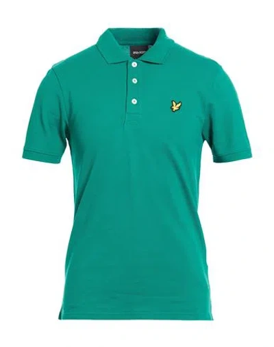 Lyle & Scott Man Polo Shirt Emerald Green Size S Cotton, Elastane In Blue