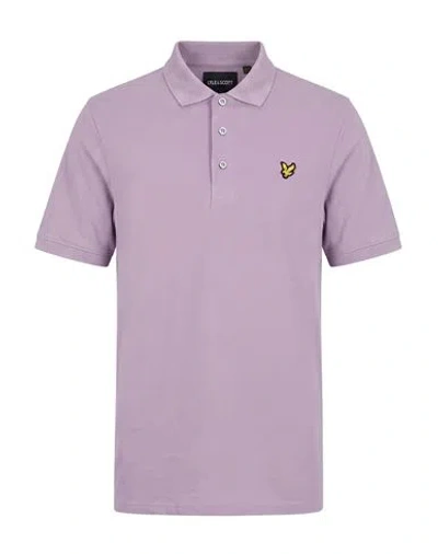 Lyle & Scott Man Polo Shirt Lilac Size S Cotton, Elastane In Purple
