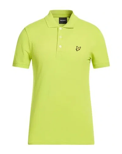 Lyle & Scott Man Polo Shirt Lime Green Size S Cotton, Elastane