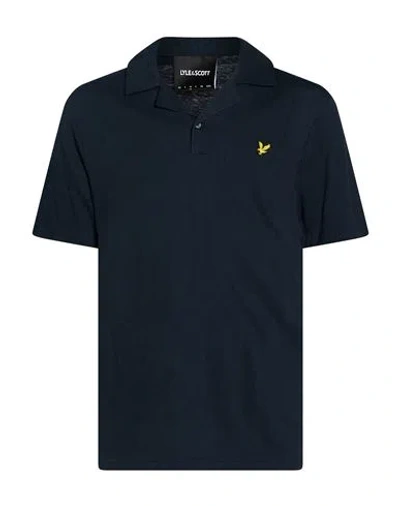 Lyle & Scott Man Polo Shirt Midnight Blue Size S Cotton, Linen In Black