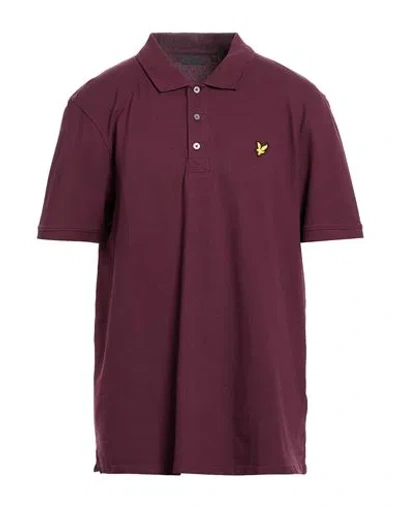 Lyle & Scott Man Polo Shirt Plum Size Xxl Cotton, Elastane In Burgundy