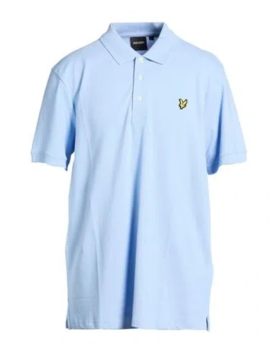 Lyle & Scott Man Polo Shirt Sky Blue Size Xxl Organic Cotton, Elastane