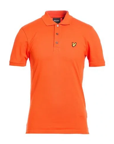 Lyle & Scott Man Polo Shirt Tomato Red Size S Cotton, Elastane In Orange