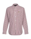 Lyle & Scott Man Shirt Burgundy Size S Cotton, Elastane In Multi