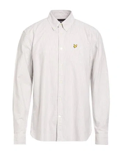 Lyle & Scott Man Shirt Grey Size L Cotton In Gray