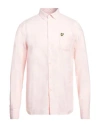 Lyle & Scott Man Shirt Light Pink Size M Organic Cotton