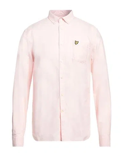 Lyle & Scott Man Shirt Light Pink Size M Organic Cotton In Pink