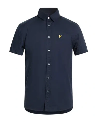 Lyle & Scott Man Shirt Midnight Blue Size S Cotton