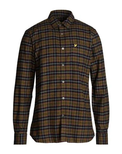 Lyle & Scott Man Shirt Military Green Size L Cotton