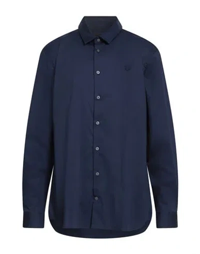 Lyle & Scott Man Shirt Navy Size Xxl Cotton, Elastane In Blue
