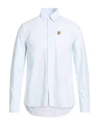 Lyle & Scott Man Shirt Sky Blue Size S Cotton