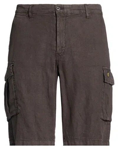 Lyle & Scott Man Shorts & Bermuda Shorts Charcoal Size 34 Linen In Brown