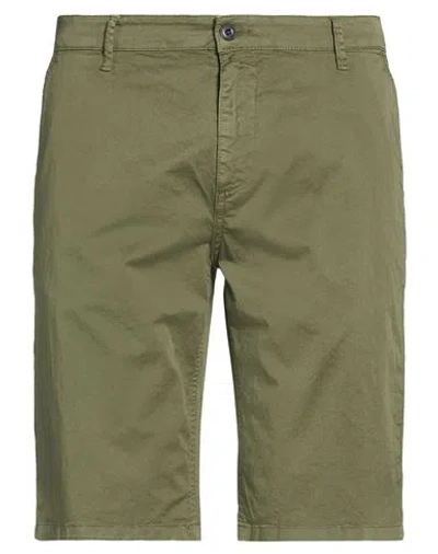 Lyle & Scott Man Shorts & Bermuda Shorts Military Green Size 34 Cotton, Elastane