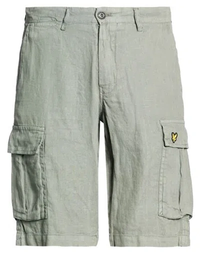 Lyle & Scott Man Shorts & Bermuda Shorts Sage Green Size 30 Linen