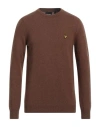 Lyle & Scott Man Sweater Brown Size Xxl Wool, Polyamide In Brown