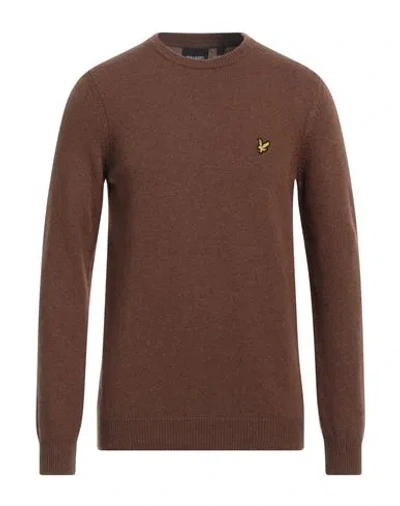 Lyle & Scott Man Sweater Brown Size Xl Wool, Polyamide