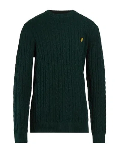 Lyle & Scott Man Sweater Dark Green Size Xxl Cotton, Polyamide, Elastane