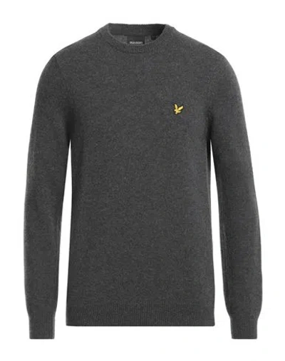 Lyle & Scott Man Sweater Lead Size Xxl Wool, Polyamide In Grey