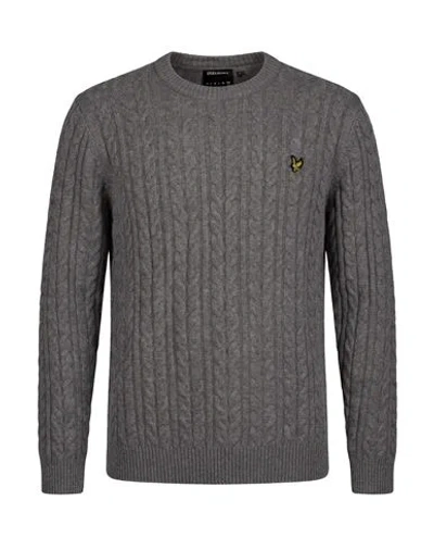 Lyle & Scott Man Sweater Light Grey Size Xxl Cotton, Polyamide, Elastane In Gray