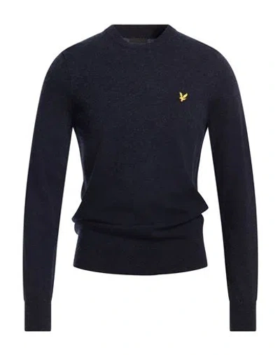Lyle & Scott Man Sweater Midnight Blue Size S Lambswool, Nylon