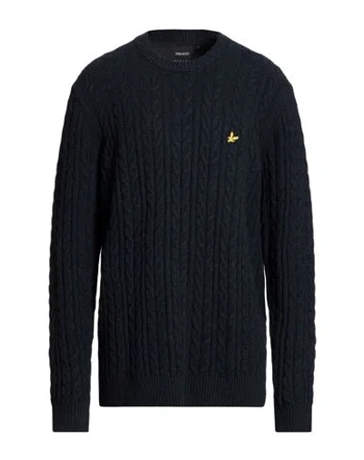 Lyle & Scott Man Sweater Midnight Blue Size Xxl Cotton, Polyamide, Elastane