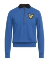 Lyle & Scott Man Sweatshirt Azure Size Xxl Cotton, Polyester In Blue