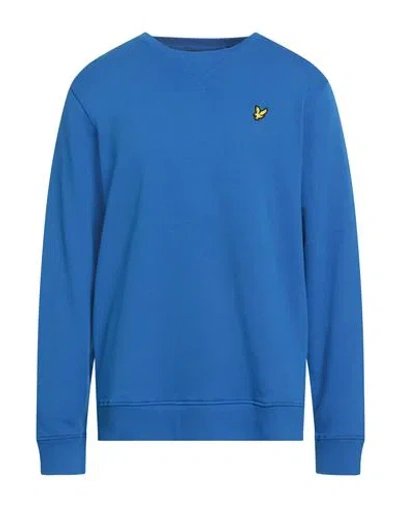 Lyle & Scott Man Sweatshirt Bright Blue Size Xl Cotton