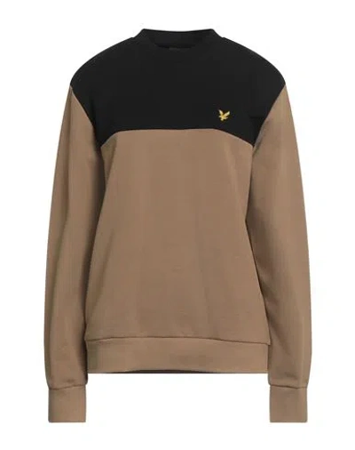 Lyle & Scott Man Sweatshirt Camel Size S Cotton