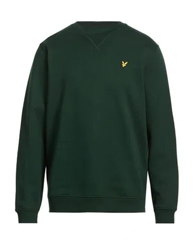 Lyle & Scott Man Sweatshirt Dark Green Size L Cotton